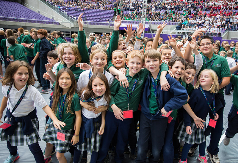 Kids at Mass of the Holy Spirit event